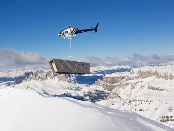 Refugiul eco-temporar. Cabana din Alpi