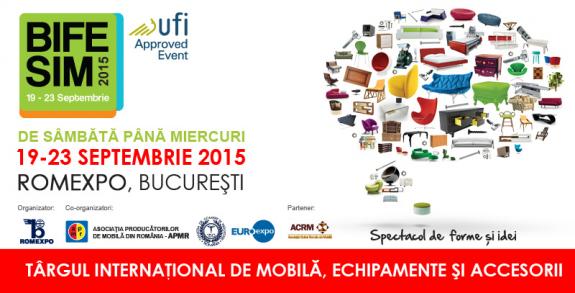 Doar o lună p&acirc;nă la cel mai important eveniment pentru piaţa mobilei din Rom&acirc;nia! BIFE-SIM - 19 - 23 septembrie 2015, la Romexpo